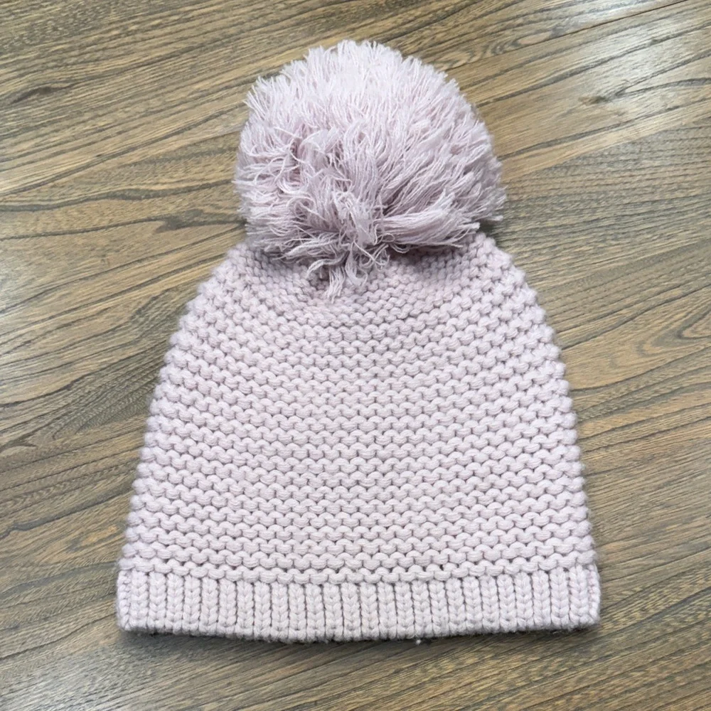 UGG Knit Wool Blend Pom Beanie in Pale Pink